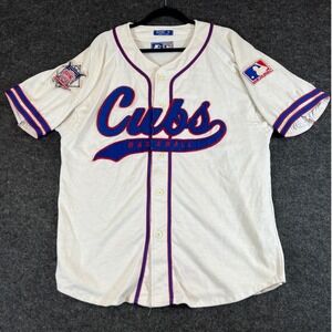 Vintage 90s Starter Chicago Cubs Baseball Jersey Mens Medium White MLB Sports